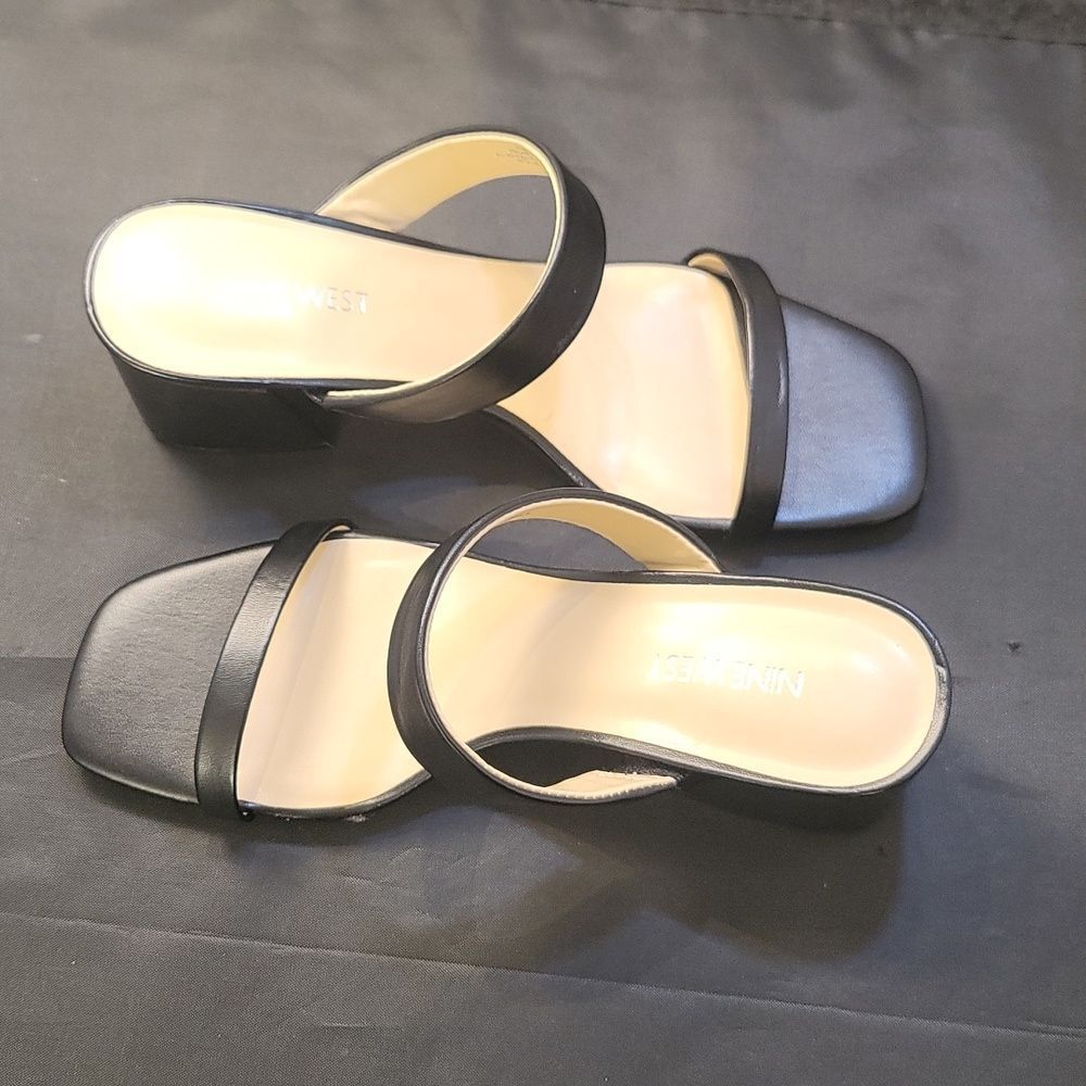 BRAND NEW NINE WEST BLOCK HEEL SQUARE TOE WOMENS SANDALS - Picture 7 of 14